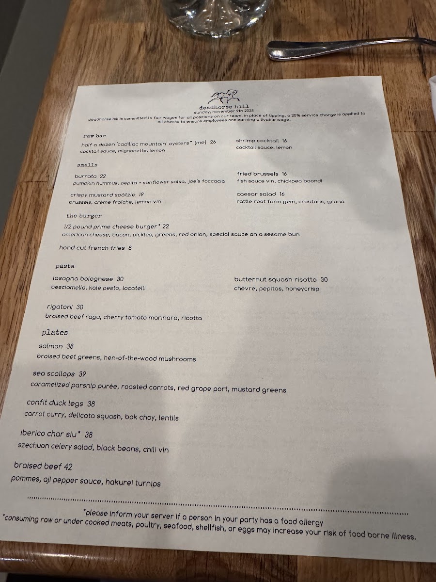 Menu - Deadhorse Hill photo 3
