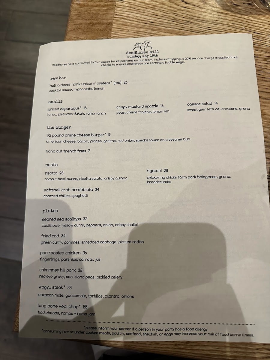 Menu - Deadhorse Hill photo 5