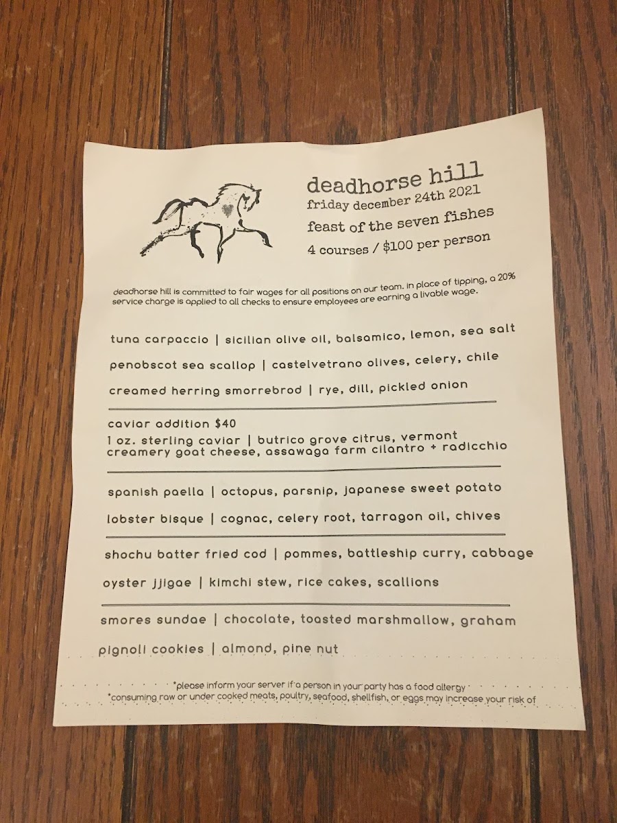 Menu - Deadhorse Hill photo 7